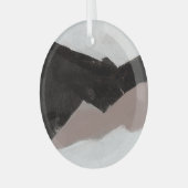 Gemengde media schilderen, minimalistisch abstract glas ornament (Voorkant links)