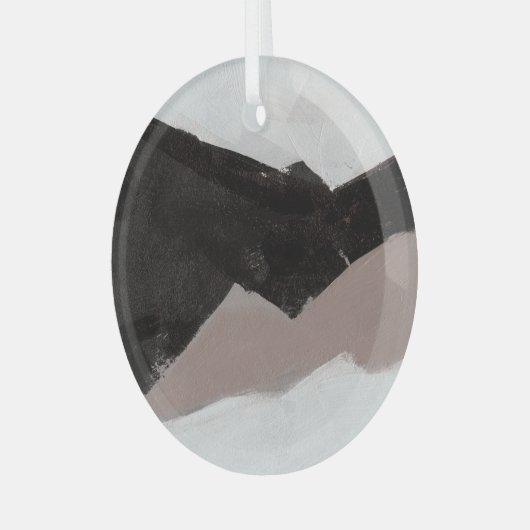 Gemengde media schilderen, minimalistisch abstract glas ornament (Voorkant links)