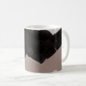 Gemengde media schilderen, minimalistisch abstract koffiemok (Voorkant rechts)