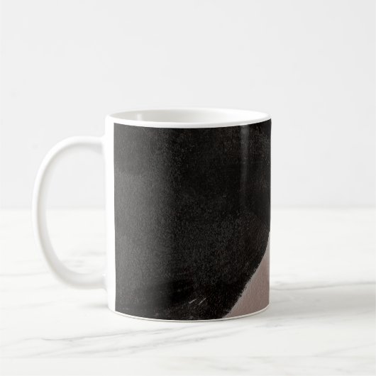 Gemengde media schilderen, minimalistisch abstract koffiemok (Links)