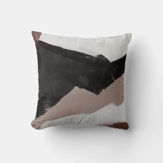 Gemengde media schilderen, minimalistisch abstract kussen (Voorkant)
