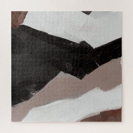 Gemengde media schilderen, minimalistisch abstract legpuzzel (Verticaal)