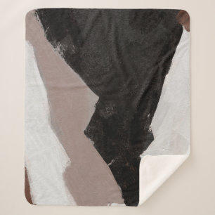 Gemengde media schilderen, minimalistisch abstract sherpa deken