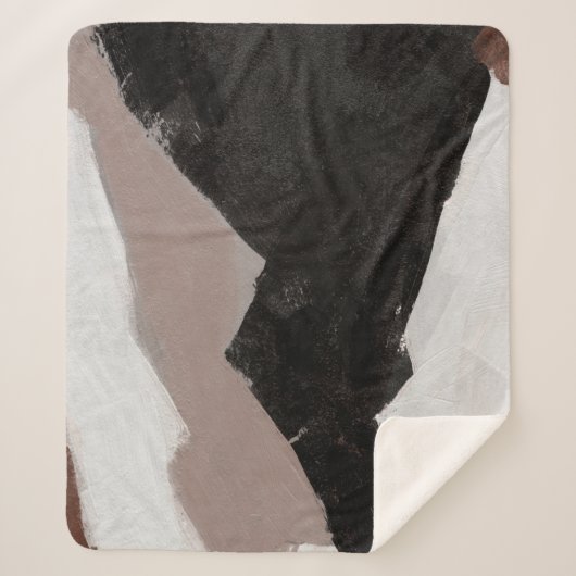 Gemengde media schilderen, minimalistisch abstract sherpa deken (Voorkant)