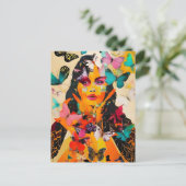 Gemengde media voor vrouwen en vlinders briefkaart (Staand voorkant)