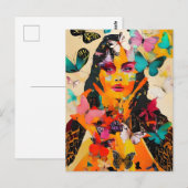 Gemengde media voor vrouwen en vlinders briefkaart (Voorkant / Achterkant)