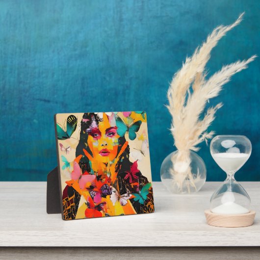 Gemengde media voor vrouwen en vlinders fotoplaat (Insitu)