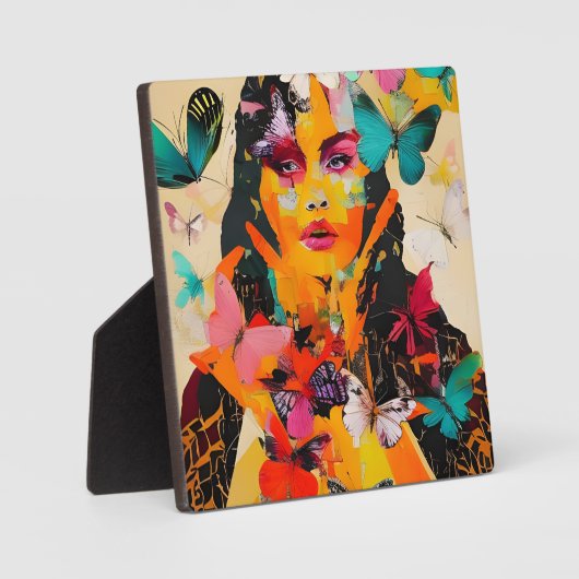 Gemengde media voor vrouwen en vlinders fotoplaat (Voorkant)