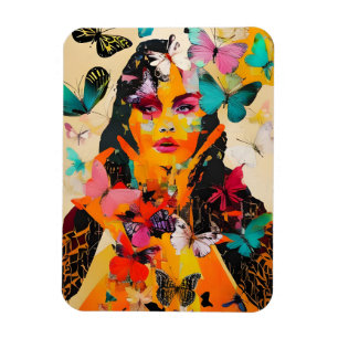 Gemengde media voor vrouwen en vlinders magneet