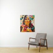 Gemengde media voor vrouwen en vlinders wandkleed (In situ)