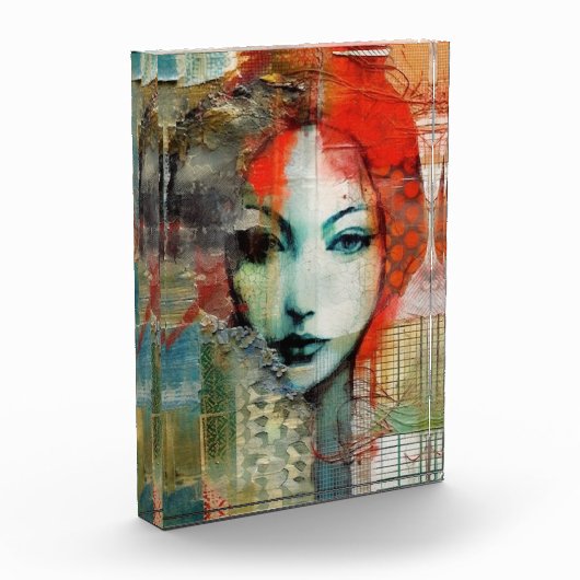 Gemengde Media Vrouw Collage Fotoblokken (Links)