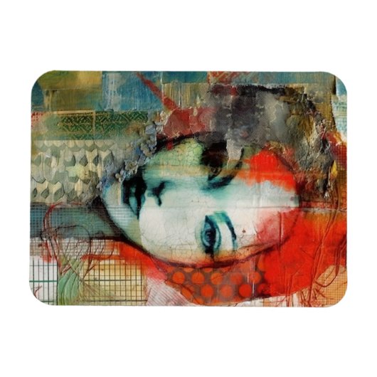 Gemengde Media Vrouw Collage Magneet (Horizontaal)