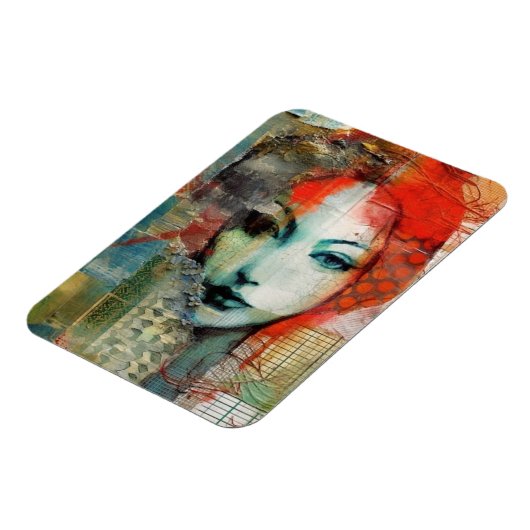 Gemengde Media Vrouw Collage Magneet (Linkerzijde)