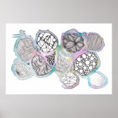 Gemengde media, zwart-wit, doodle, waterverf poster (Voorkant)