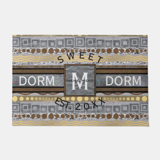 Gemengde Metalen Monogram Dorm Sweet Dorm College Deurmat (Voorkant)