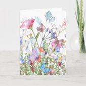 Gemengde middelgrote bloemen (blanco) kaart (Voorkant)