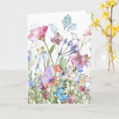 Gemengde middelgrote bloemen (blanco) kaart (Gele Bloem)