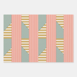 Gemengde moderne strepen kerstvakantie inpakpapier vel