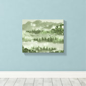 Gemengde montagebergte in het landschapsmeer canvas afdruk (Insitu (Houten vloer))