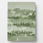 Gemengde montagebergte in het landschapsmeer fotoplaat (voorkant)