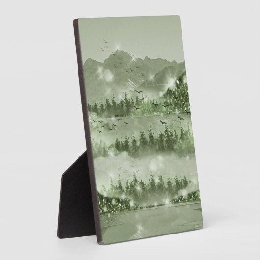 Gemengde montagebergte in het landschapsmeer fotoplaat (Zijkant)