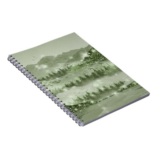 Gemengde montagebergte in het landschapsmeer notitieboek (Rechterzijde)