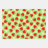 Gemengde Moppige Zomer Aardbeien Inpakpapier Vel (Voorkant)