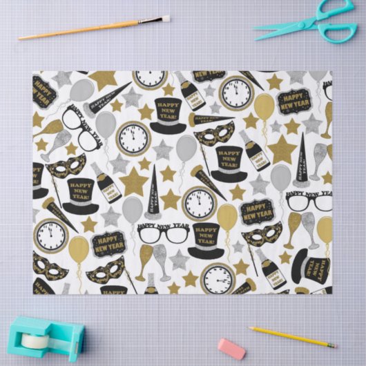 Gemengde nieuwe jaren ve patroonpartijweefsel tissuepapier (Craft)
