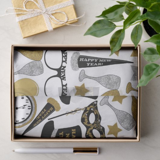 Gemengde nieuwe jaren ve patroonpartijweefsel tissuepapier (Geschenk)