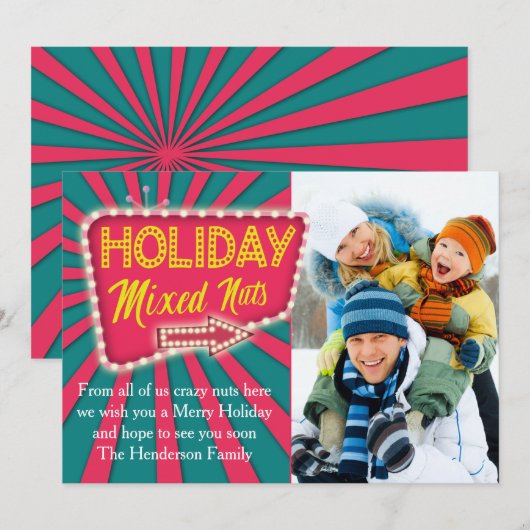 gemengde noten voor de feestdagen feestdagenkaart (Voorkant / Achterkant)