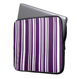 Gemengde Paarse en witte strepen Laptop Sleeve