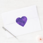 GEMENGDE PAARSE SWIRLS WHITE SNOWFLAKS SATIN WINTE HART STICKER (Envelop)