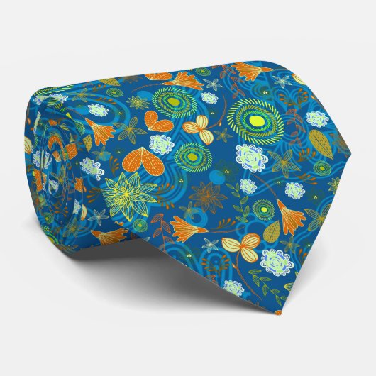 Gemengde paisley bloemen patronen stropdas (Opgerold)