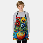 Gemengde Pansies in vaas Schort (Gedragen)