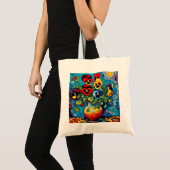 Gemengde Pansies in vaas Tote Bag (Voorkant (product))