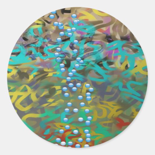 Gemengde pasta's Abstract ontwerp Ronde Sticker (Voorkant)