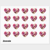 Gemengde pastelrozen door therosegarden hart sticker (Vel)