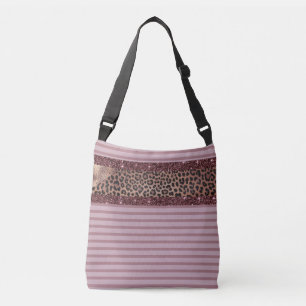 Gemengde patroon roze bloemen crossbody tas