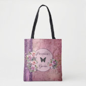 Gemengde patroon roze bloemen tote bag (Voorkant)