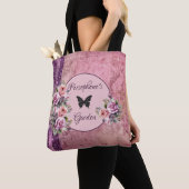 Gemengde patroon roze bloemen tote bag (Dichtbij)