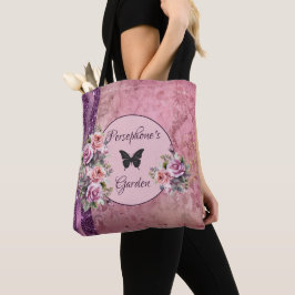 Gemengde patroon roze bloemen tote bag