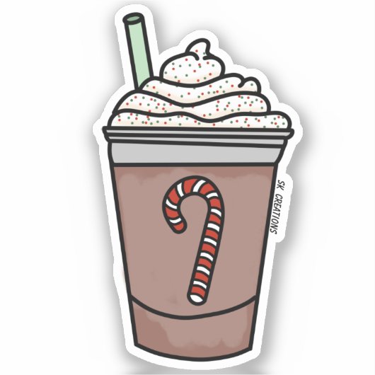 Gemengde pepermunt Mocha Sticker (Voorkant)