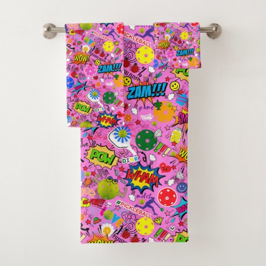😍 gemengde pickleball roze bad handdoek (Insitu)