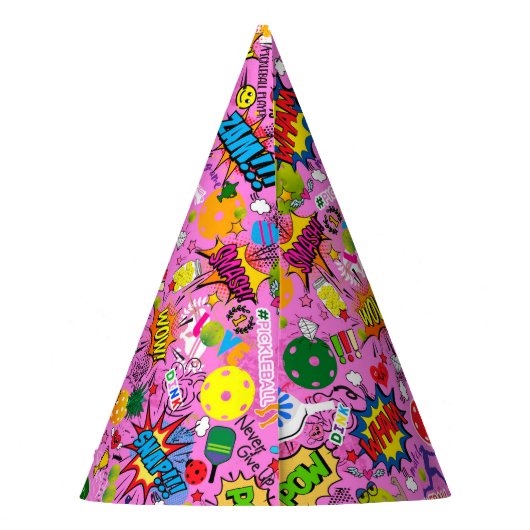 😍 gemengde pickleball roze feesthoedjes (Achterkant)