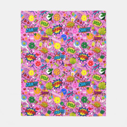 😍 gemengde pickleball roze fleece deken (Voorkant)