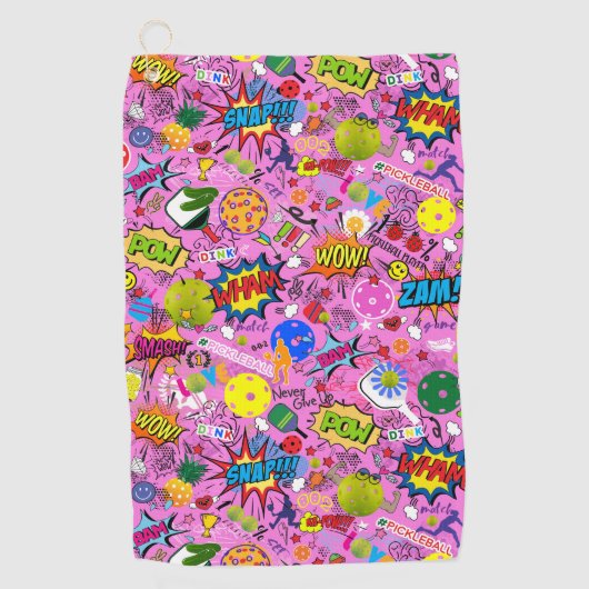 😍 gemengde pickleball roze golfhanddoek (Voorkant)