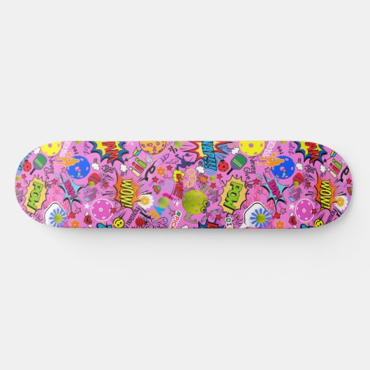 😍 gemengde pickleball roze persoonlijk skateboard (Horizontaal)
