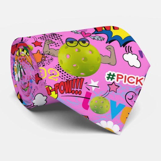 😍 gemengde pickleball roze stropdas (Opgerold)