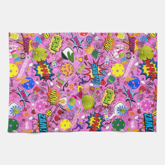 😍 gemengde pickleball roze theedoek (Horizontaal)