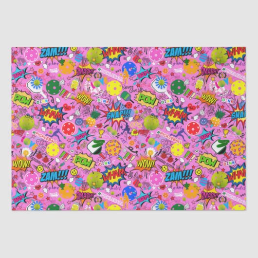 😍 gemengde pickleball roze tissuepapier (Voorkant)